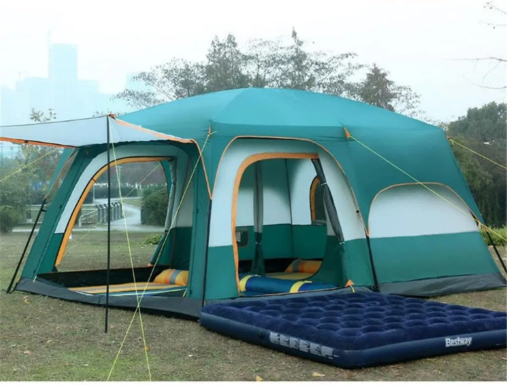 Large Camping Tent Travel Double-Layer Tent Waterproof Family Camping Tent Outdoor Camping Tent 6/8/10/12(Size:430 * 305 * 200cm)
