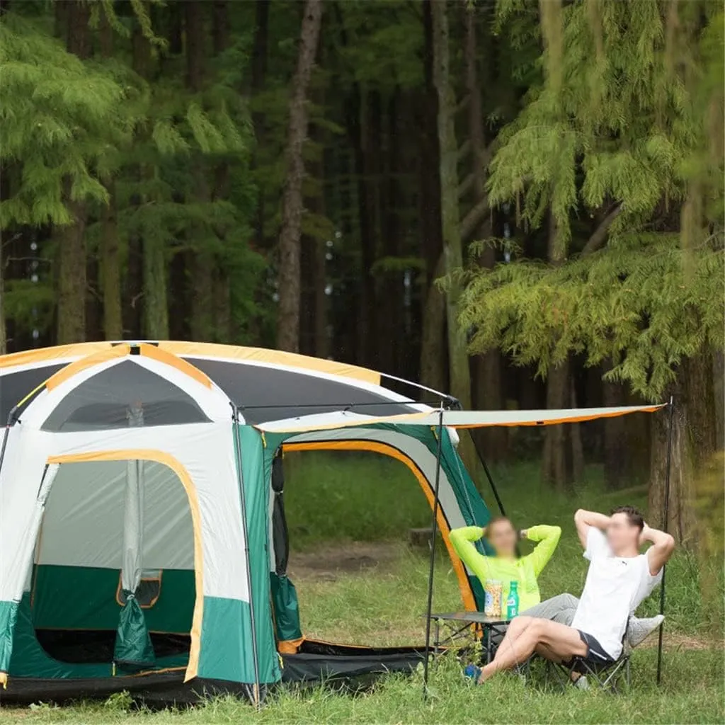 Large Camping Tent Travel Double-Layer Tent Waterproof Family Camping Tent Outdoor Camping Tent 6/8/10/12(Size:430 * 305 * 200cm)