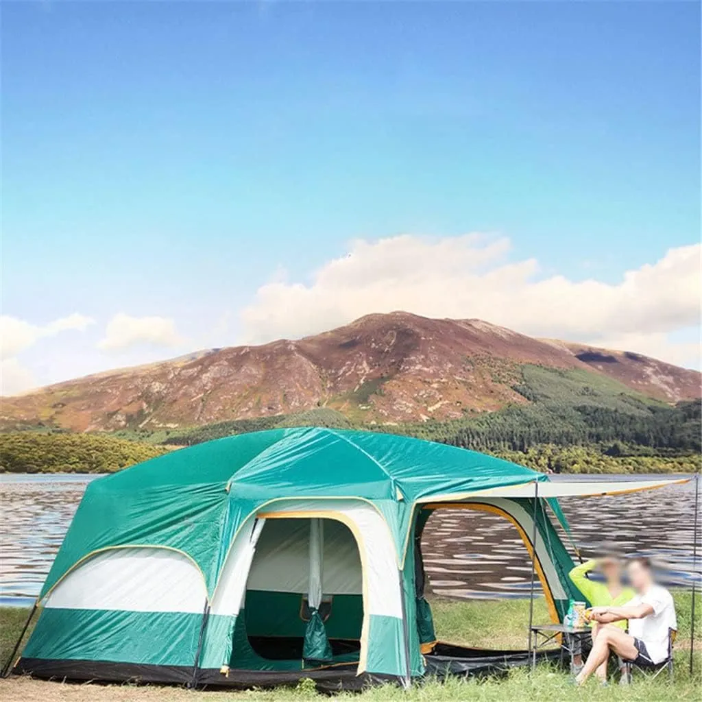 Large Camping Tent Travel Double-Layer Tent Waterproof Family Camping Tent Outdoor Camping Tent 6/8/10/12(Size:430 * 305 * 200cm)