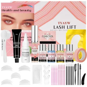 Lash Lift And Black Kit, Eyelash & Brow Color Kit 3 in 1 Quick Lifting & Voluminous Coloring, Professional Eyelash Perm Kit for Newbies & Pros, Gift for Women Mom Wife Lasts for 6-8 Weeks