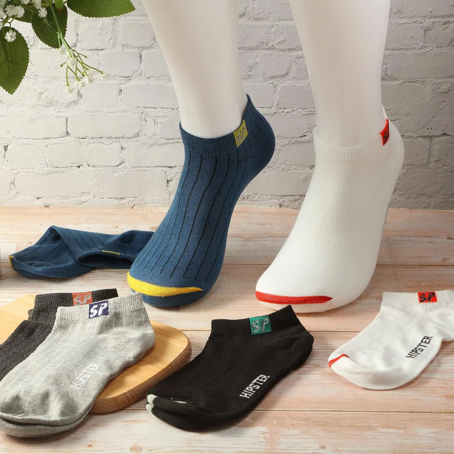 Lasnten 25 Pack Men's Athletic Socks Bulk Low Cut Casual Running Socks Men Work Short Breathable for Sport Father Gift