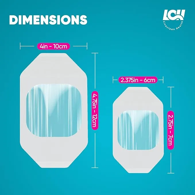 LCH 50 Pack Transparent Film Dressing 2 Sizes: 2.38" x 2.75" & 4" x 4.75" I