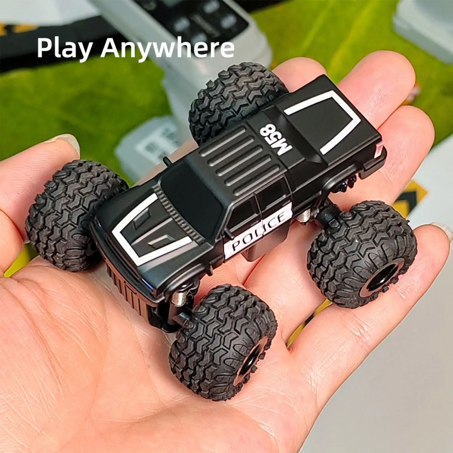 LDARC 1:58 Scale Mini RC Car RTR 2.4GHz Desktop Monster Truck Hobby Grade Remote Control Vehicle Model Comes with 2 Replaceable Body Shell