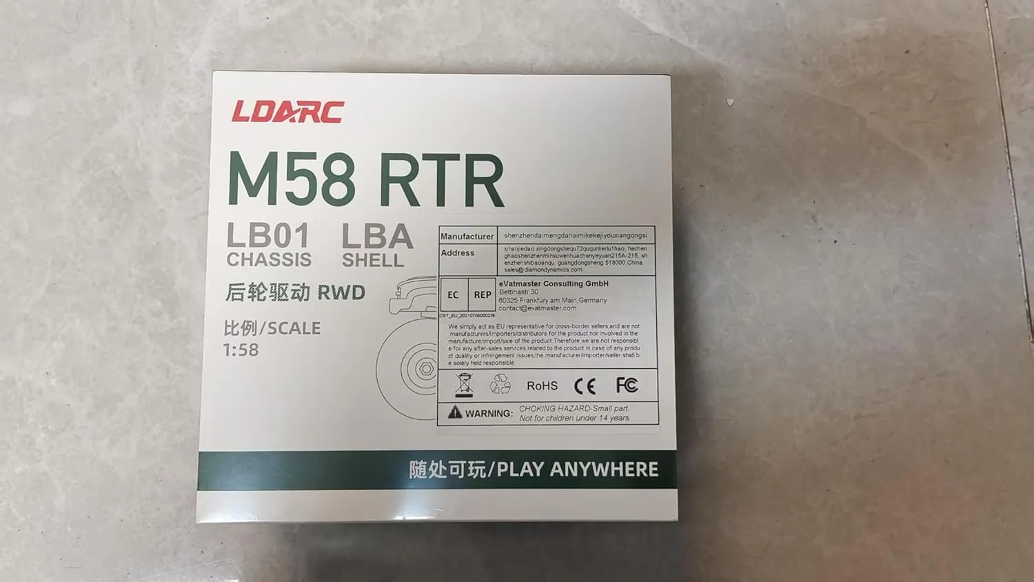 LDARC 1:58 Scale Mini RC Car RTR 2.4GHz Desktop Monster Truck Hobby Grade Remote Control Vehicle Model Comes with 2 Replaceable Body Shell