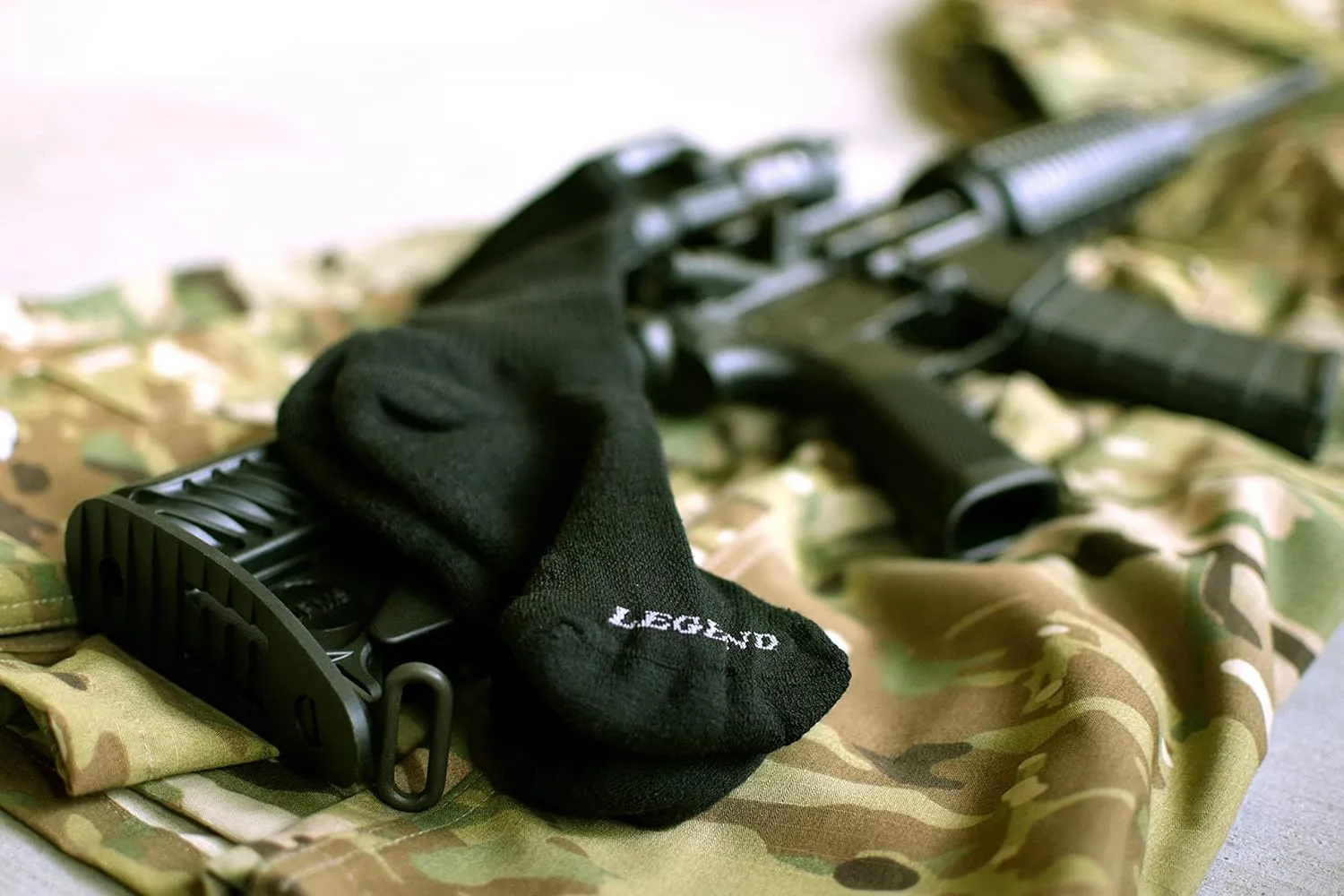 LEGEND Compression Tactical Mid-Calf Boot Socks - Warm Weather Moisture Wicking Nylon Military Socks