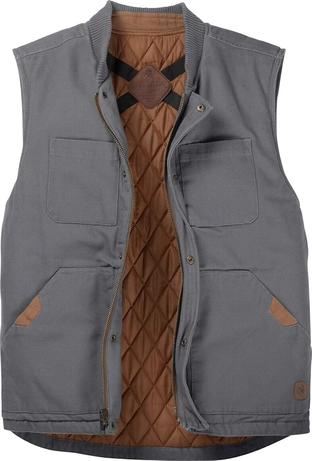 Legendary Whitetails Men's Concealed Carry Outerwear Vest, Canvas Cross Trail Conceal Ccw Holster Insulated Tactical Vest