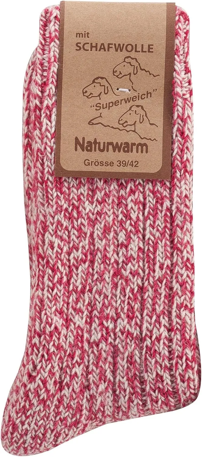 Leo Design 3 Pack Natural Premium Norwegian Women Wool socks, Lambs wool Blend, Heavy wool, Thick & Warm sock, Thermal socks.