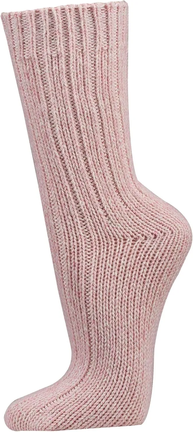 Leo Design 3 Pack Natural Premium Norwegian Women Wool socks, Lambs wool Blend, Heavy wool, Thick & Warm sock, Thermal socks.