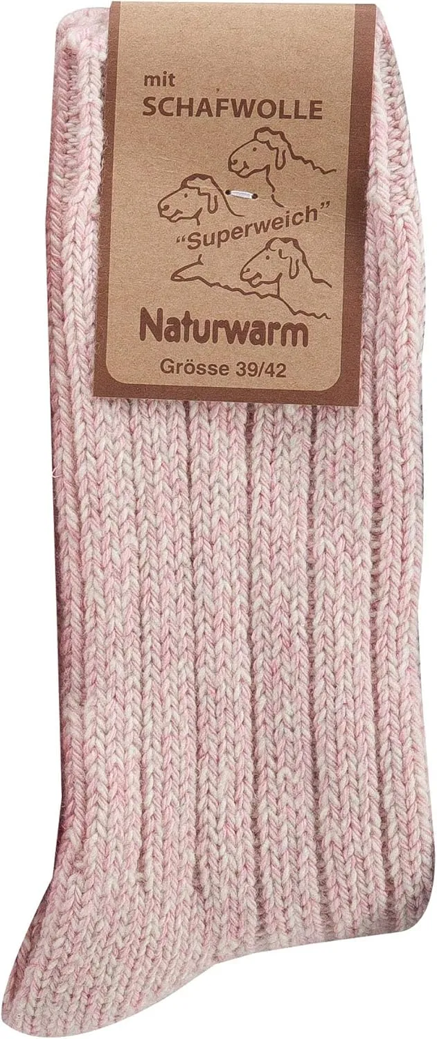Leo Design 3 Pack Natural Premium Norwegian Women Wool socks, Lambs wool Blend, Heavy wool, Thick & Warm sock, Thermal socks.