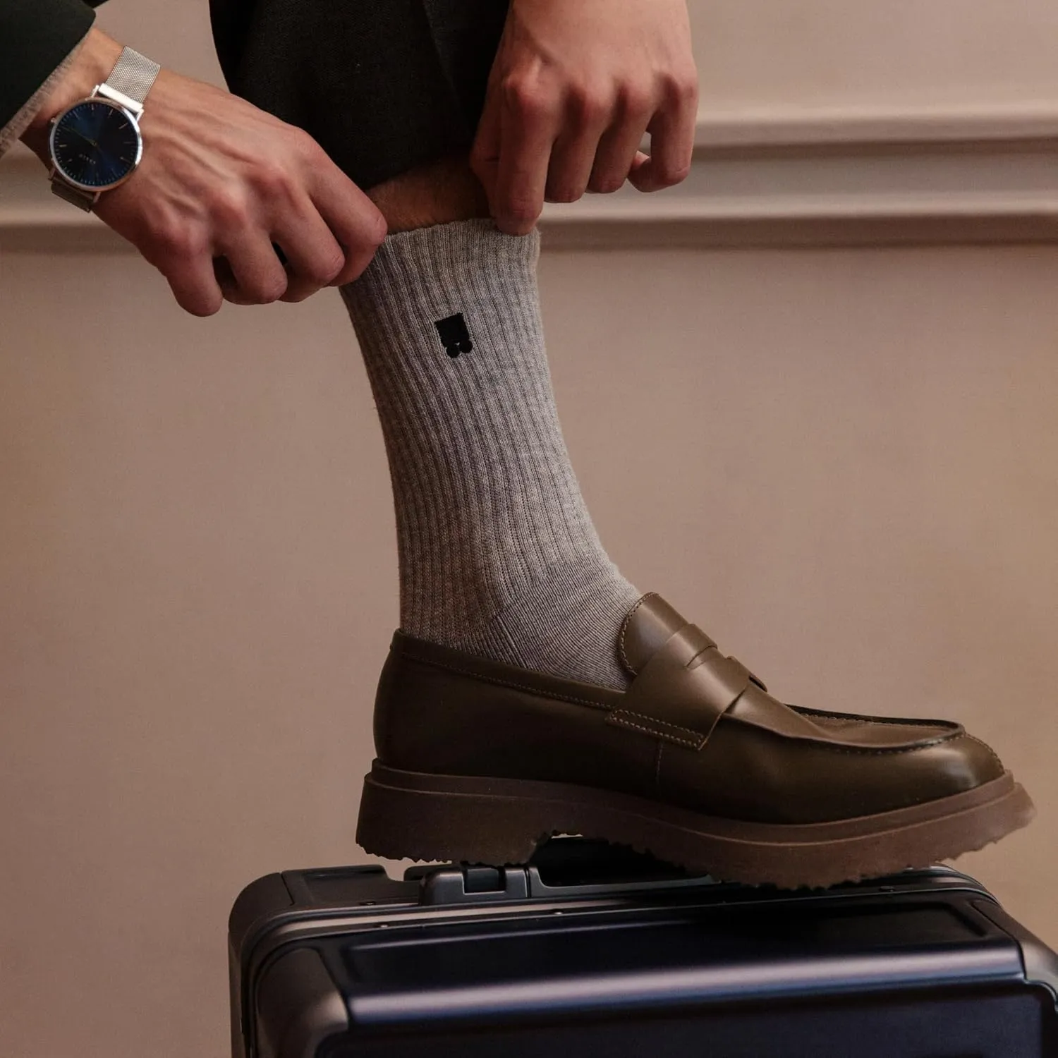 LEVEL8 Mens Work Crew Socks, Comfy Mid Calf Dress Socks, Moisture Wicking, Running and Exercise, 6 Pairs