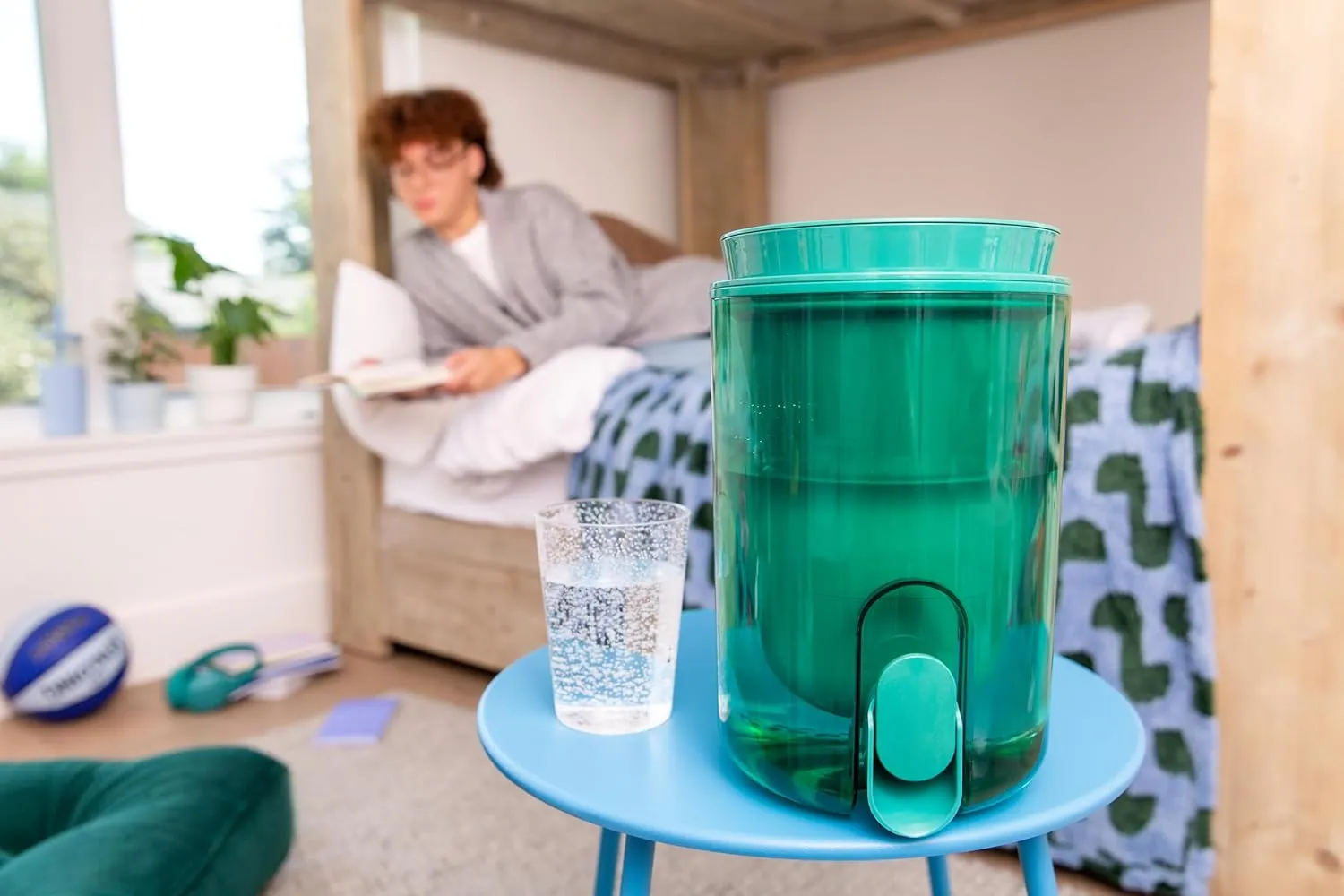 LifeStraw Home Studio Water Filter Dispenser, 10-Cup, Jade Green, BPA-Free Designed for Everyday Protects Against Bacteria, parasites, microplastics, PFAS, Lead, and Improves Taste