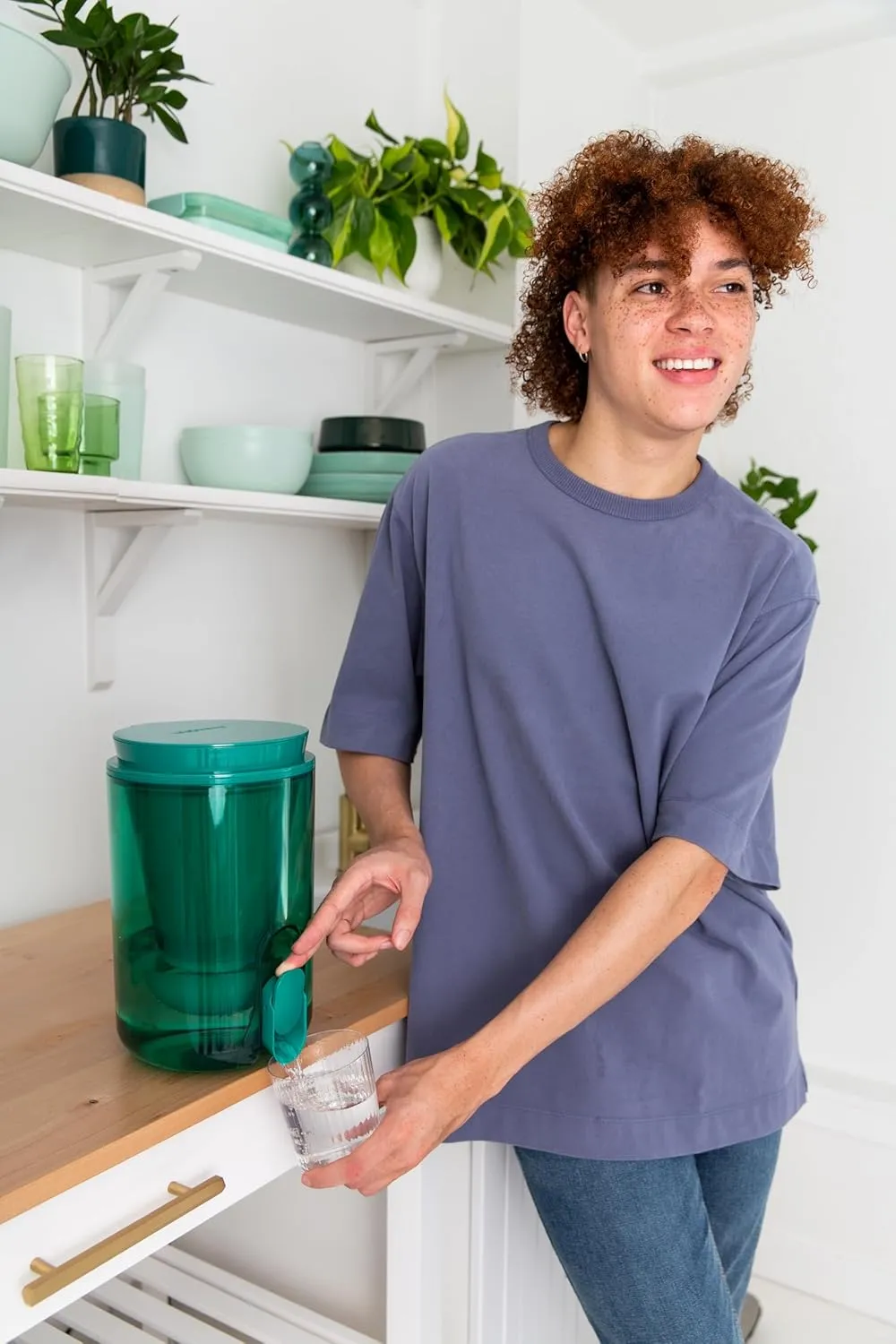 LifeStraw Home Studio Water Filter Dispenser, 10-Cup, Jade Green, BPA-Free Designed for Everyday Protects Against Bacteria, parasites, microplastics, PFAS, Lead, and Improves Taste