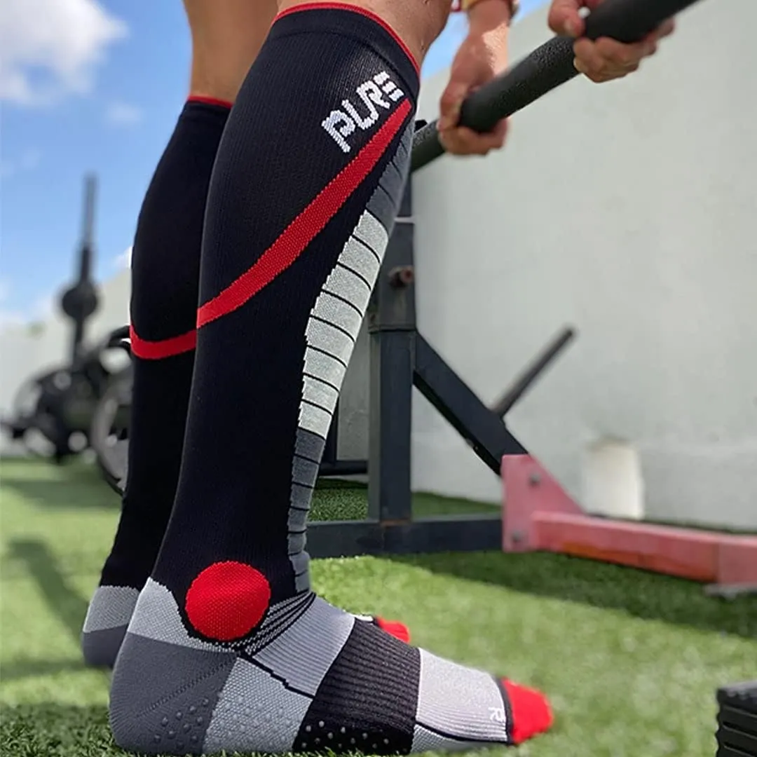 Lifting Socks- Weightlifting Shin Guards, Deadlift Protector Compression Sock for Cross Training & Weightlift