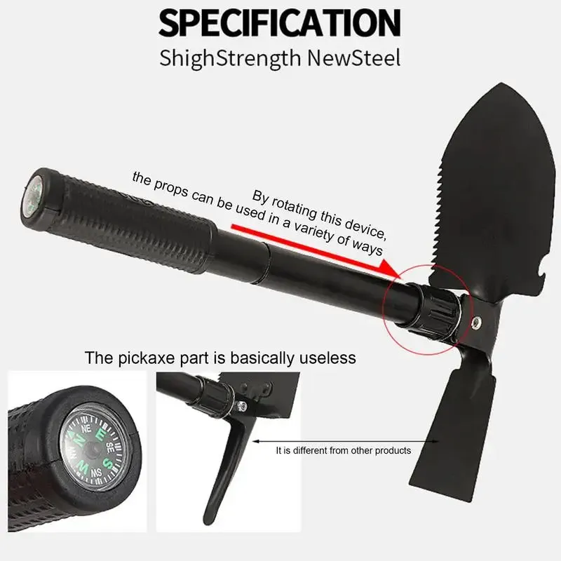 Lightweight Folding Survival Shovel - Compact Trenching Tool for Garden and Mountain Climbing