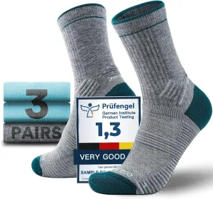 Lightweight Micro Crew Hiking Socks Coolmax Merino Wool Compression Moisture Wicking Anti-Blister Cushioned