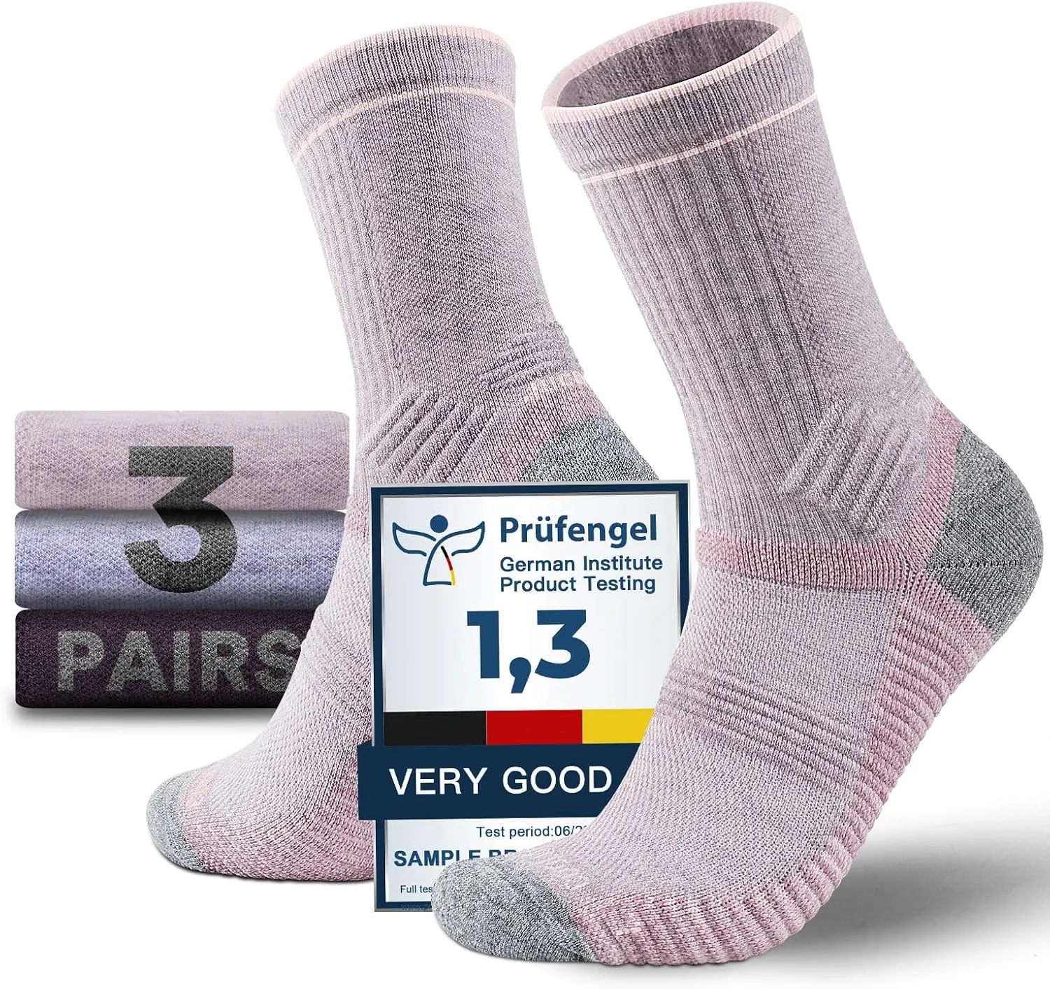 Lightweight Micro Crew Hiking Socks Coolmax Merino Wool Compression Moisture Wicking Anti-Blister Cushioned