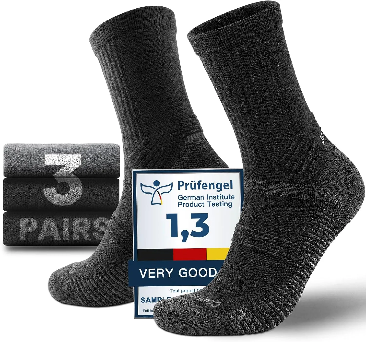 Lightweight Micro Crew Hiking Socks Men Coolmax Merino Wool Compression Moisture Wicking Anti-Blister Cushioned