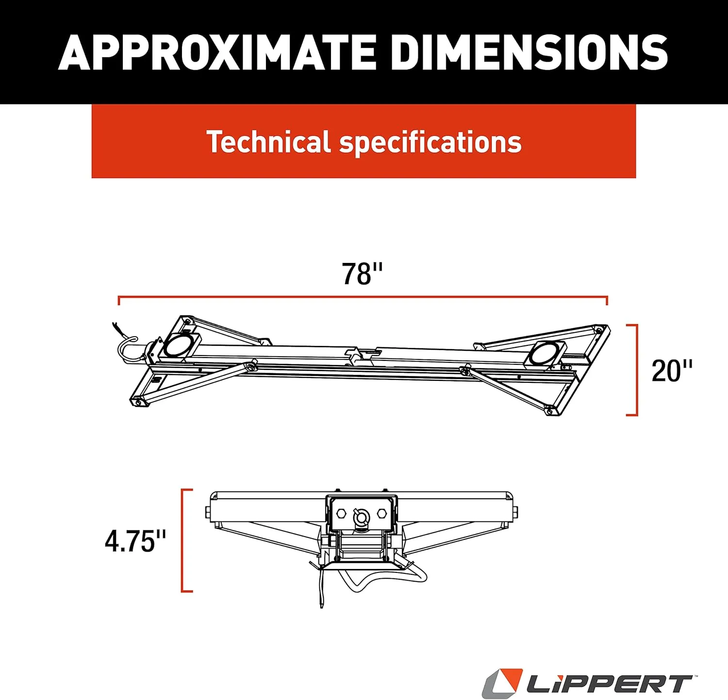 Lippert PSX1 High-Speed RV Power Stabilizer Jack System, Black Waterproof Switch Kit, Automatic Adjustment, Heavy-Gauge Powder-Coated Steel Frame, Up to 30" Extension - 298707