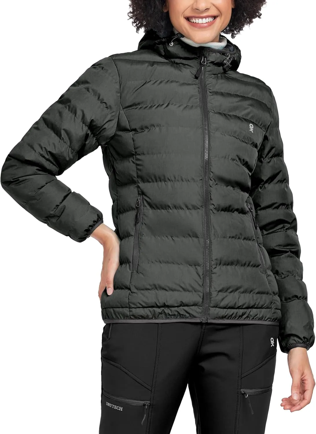 Little Donkey Andy Women's Warm Waterproof Puffer Jacket Hooded Windproof Winter Coat with Recycled Insulation
