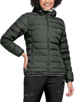 Little Donkey Andy Women's Warm Waterproof Puffer Jacket Hooded Windproof Winter Coat with Recycled Insulation