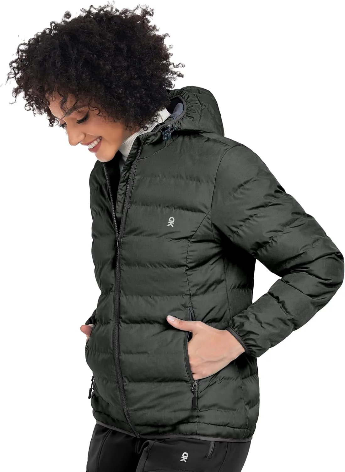 Little Donkey Andy Women's Warm Waterproof Puffer Jacket Hooded Windproof Winter Coat with Recycled Insulation