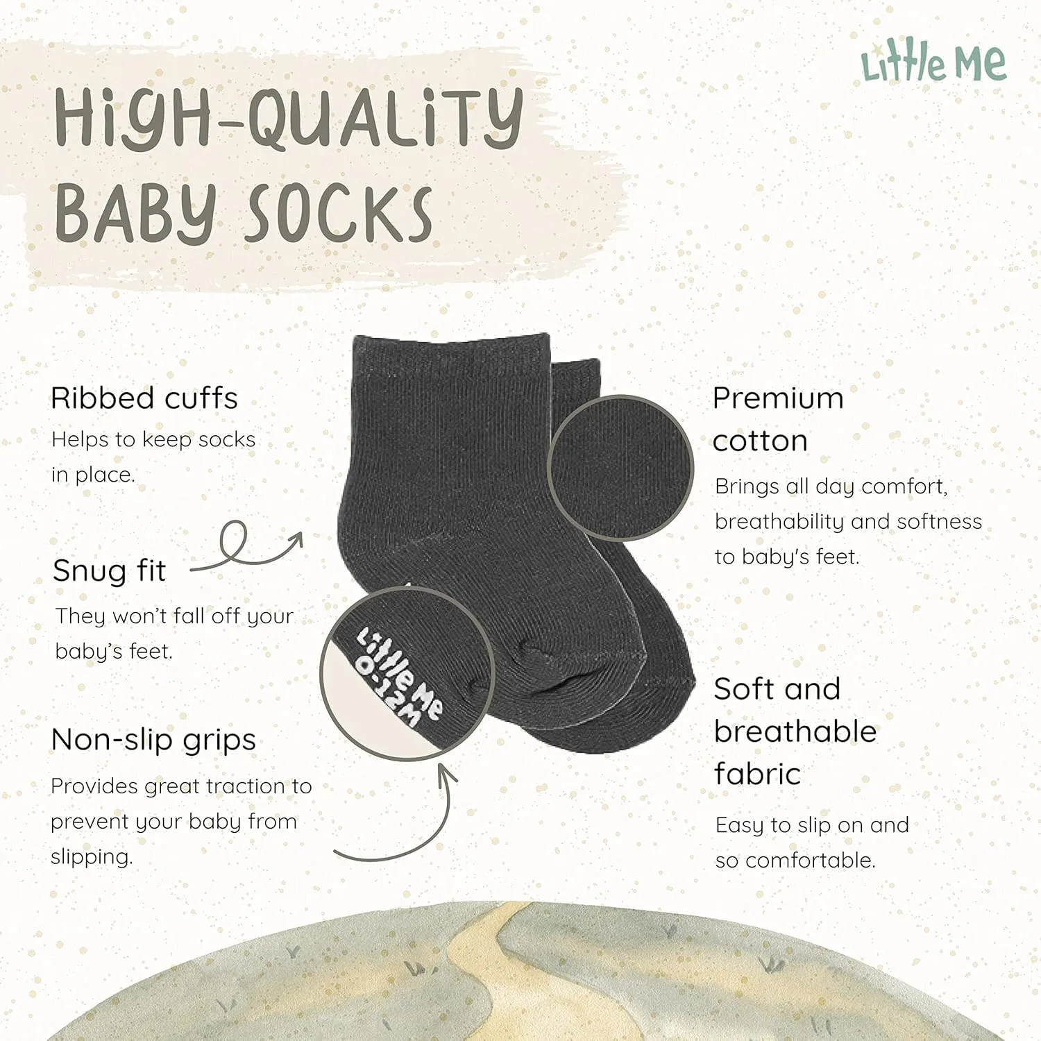 Little Me 20-Pack Newborn Baby Infant & Toddler Unisex Socks, For Baby Girl or Boy, 0-12 & 12-24 Months, Assorted Size Pack