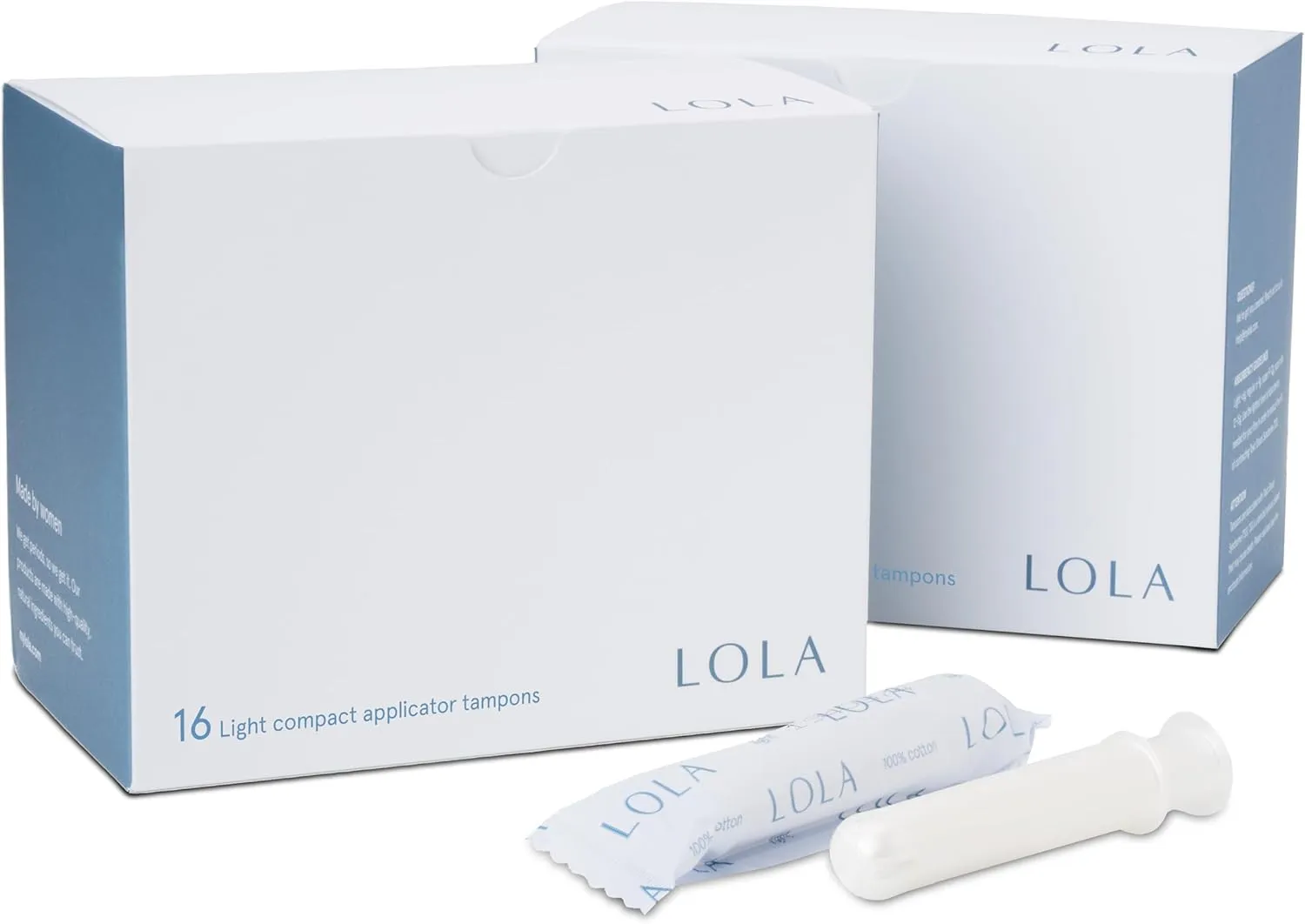 LOLA Light Organic Cotton Tampons, 32 Count - Light Non-Toxic Tampons, Period Feminine Hygiene Products, HSA FSA Approved Products Feminine Care