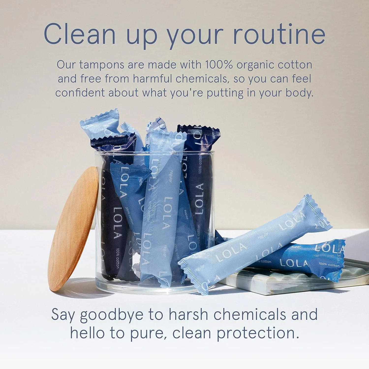 LOLA Light Organic Cotton Tampons, 32 Count - Light Non-Toxic Tampons, Period Feminine Hygiene Products, HSA FSA Approved Products Feminine Care
