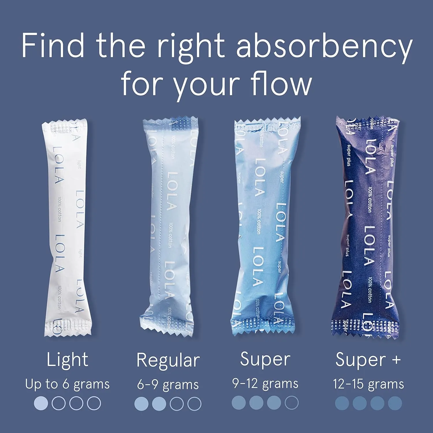 LOLA Light Organic Cotton Tampons, 32 Count - Light Non-Toxic Tampons, Period Feminine Hygiene Products, HSA FSA Approved Products Feminine Care