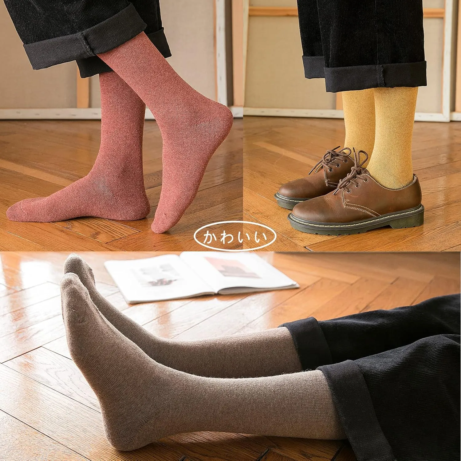 Long Winter Socks for Women Knee High Fashion Thick Warm Socks Thermal Socks 4 Pack(Size 6-9)