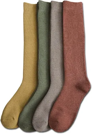 Long Winter Socks for Women Knee High Fashion Thick Warm Socks Thermal Socks 4 Pack(Size 6-9)