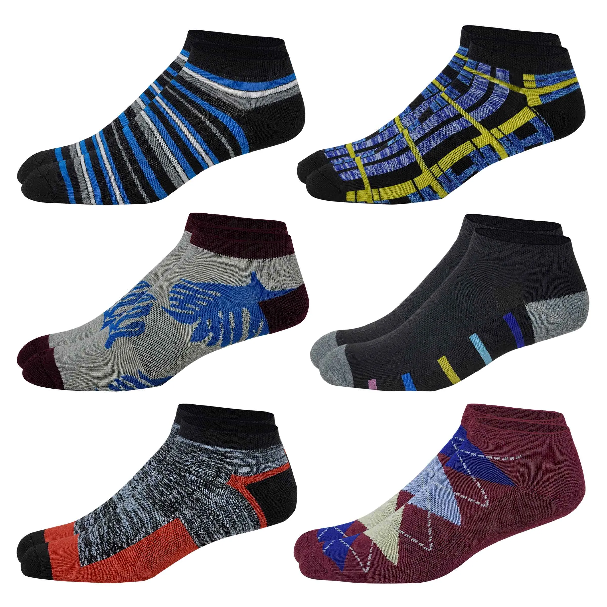 Low Cut Ankle Socks | Cushion Sports Athletic | Men's (6 Pairs)