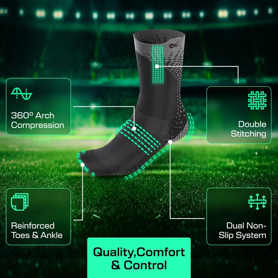 LUX Sports ProCleat Performance Grip Socks GripArray™ - Athletic Socks for Performance Sports - Grip Socks for Men and Women