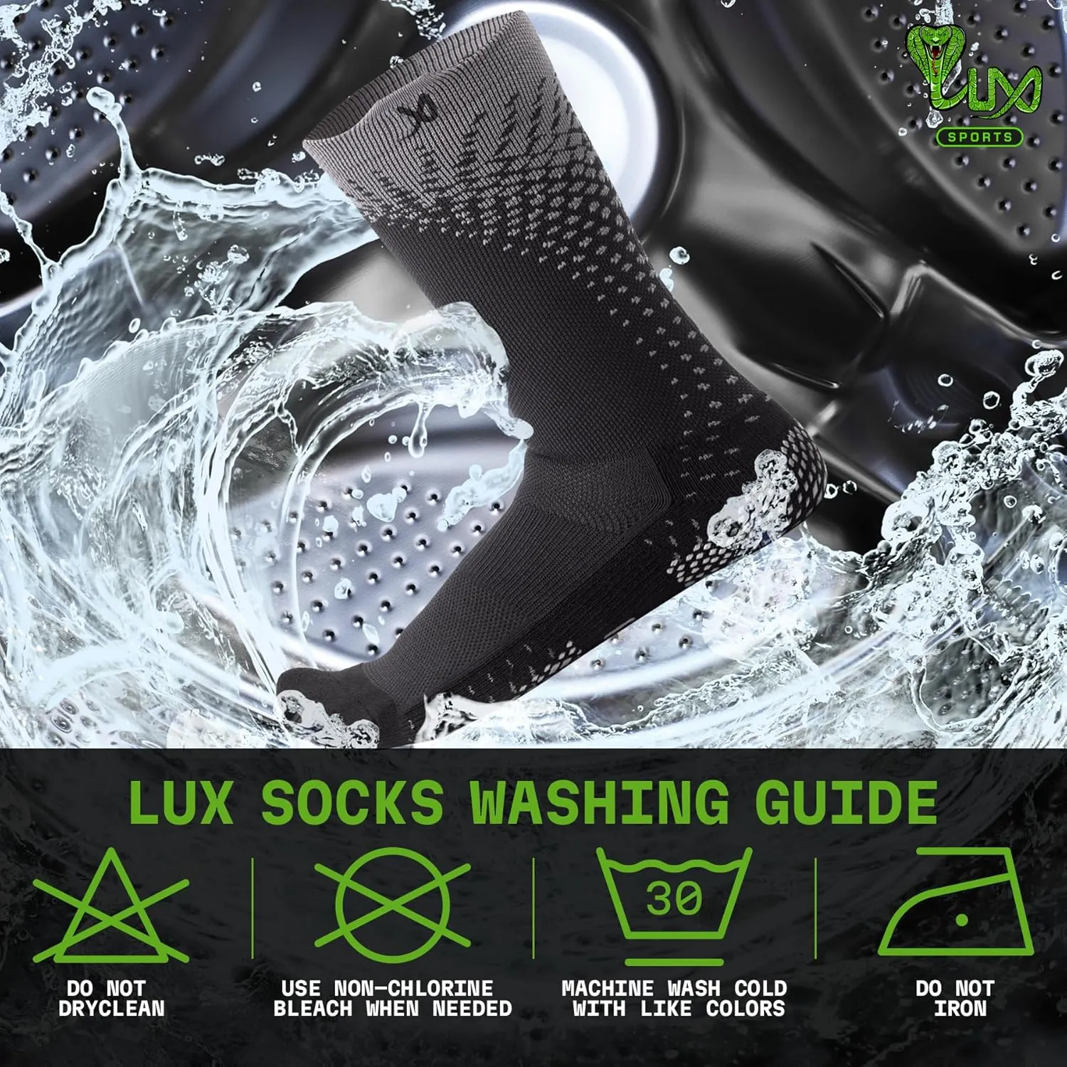 LUX Sports ProCleat Performance Grip Socks GripArray™ - Athletic Socks for Performance Sports - Grip Socks for Men and Women