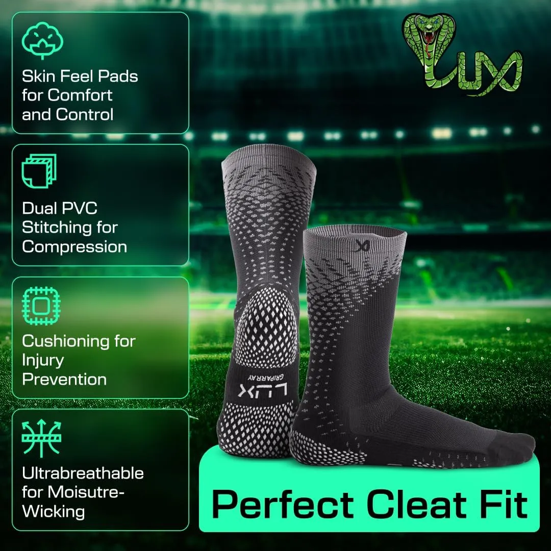 LUX Sports ProCleat Performance Grip Socks GripArray™ - Athletic Socks for Performance Sports - Grip Socks for Men and Women