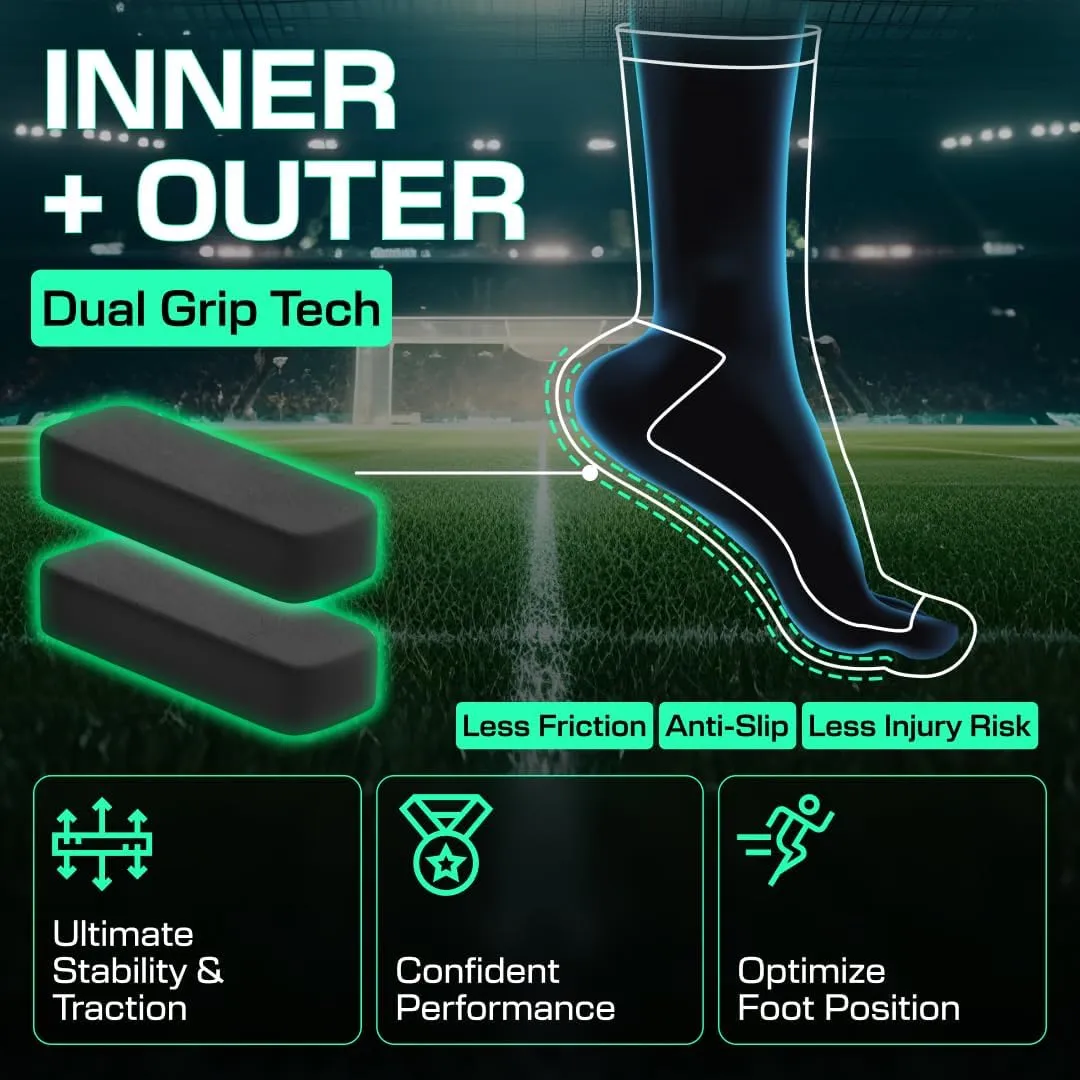LUX Sports ProCleat Performance Grip Socks GripArray™ - Athletic Socks for Performance Sports - Grip Socks for Men and Women