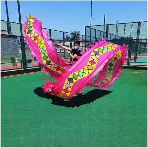 LXXW Dragon Dance Ribbon China Outdoor Fitness 3D Rose Red Dynamic Swimming Dragon (8m 10m) Chinese Dance Dragon Performance (Size : 8m/26ft)
