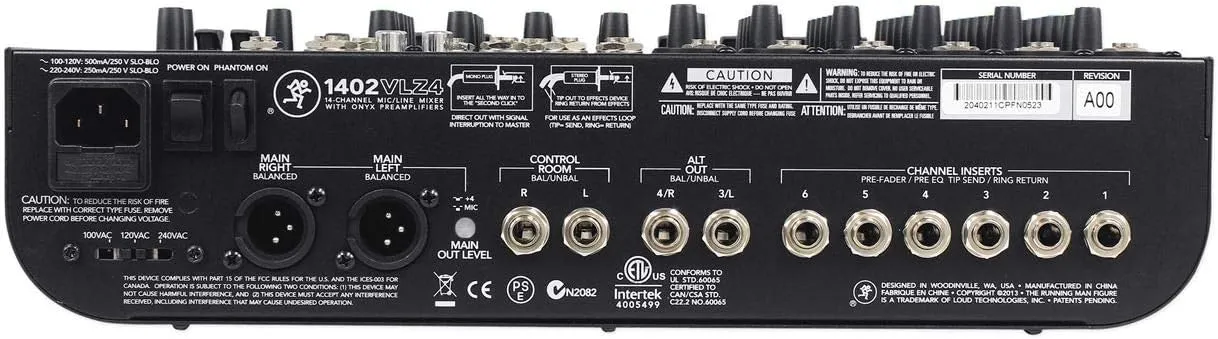 Mackie 1402VLZ4, 14-channel Compact Mixer with High Quality Onyx Preamps