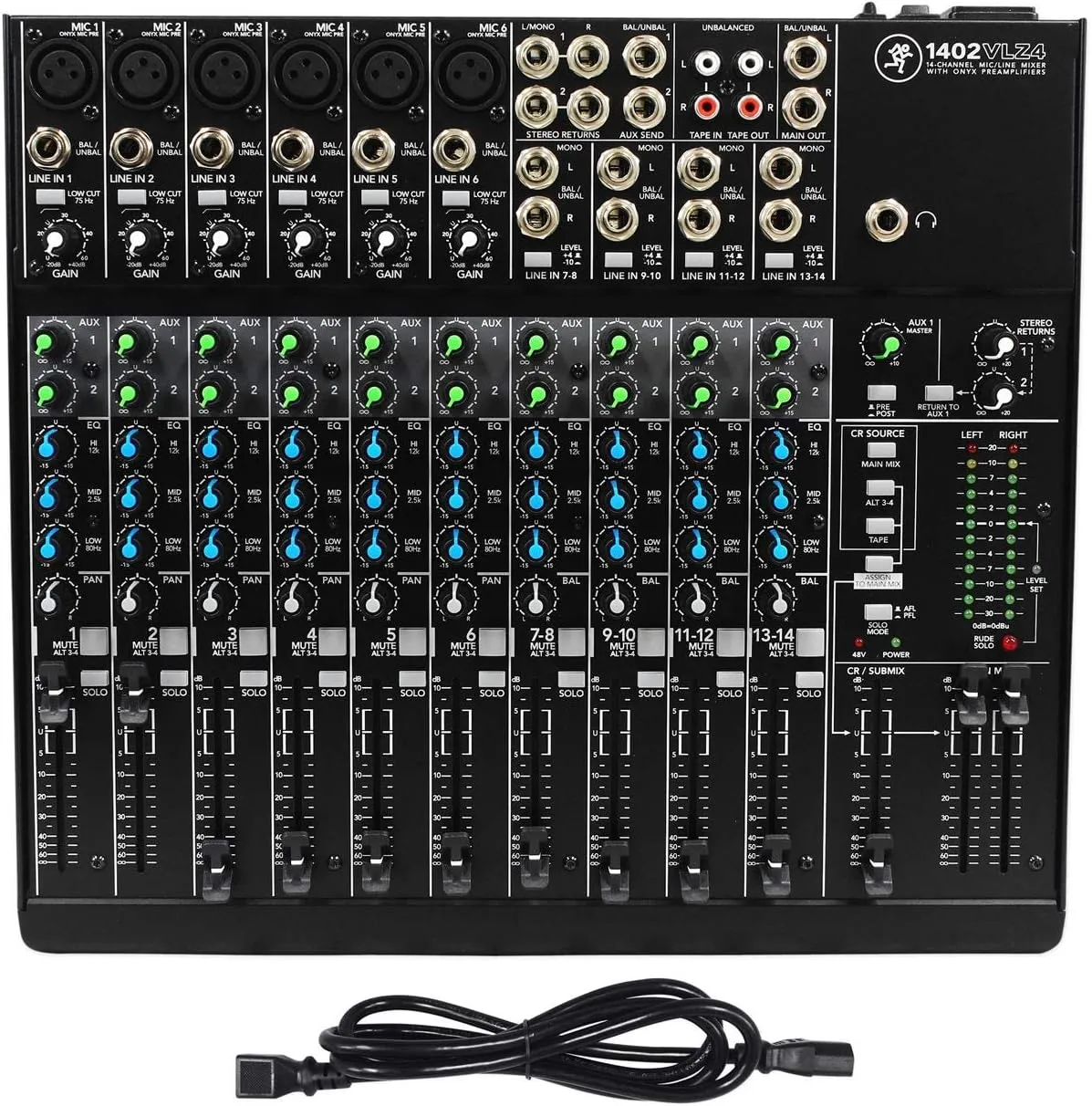 Mackie 1402VLZ4, 14-channel Compact Mixer with High Quality Onyx Preamps