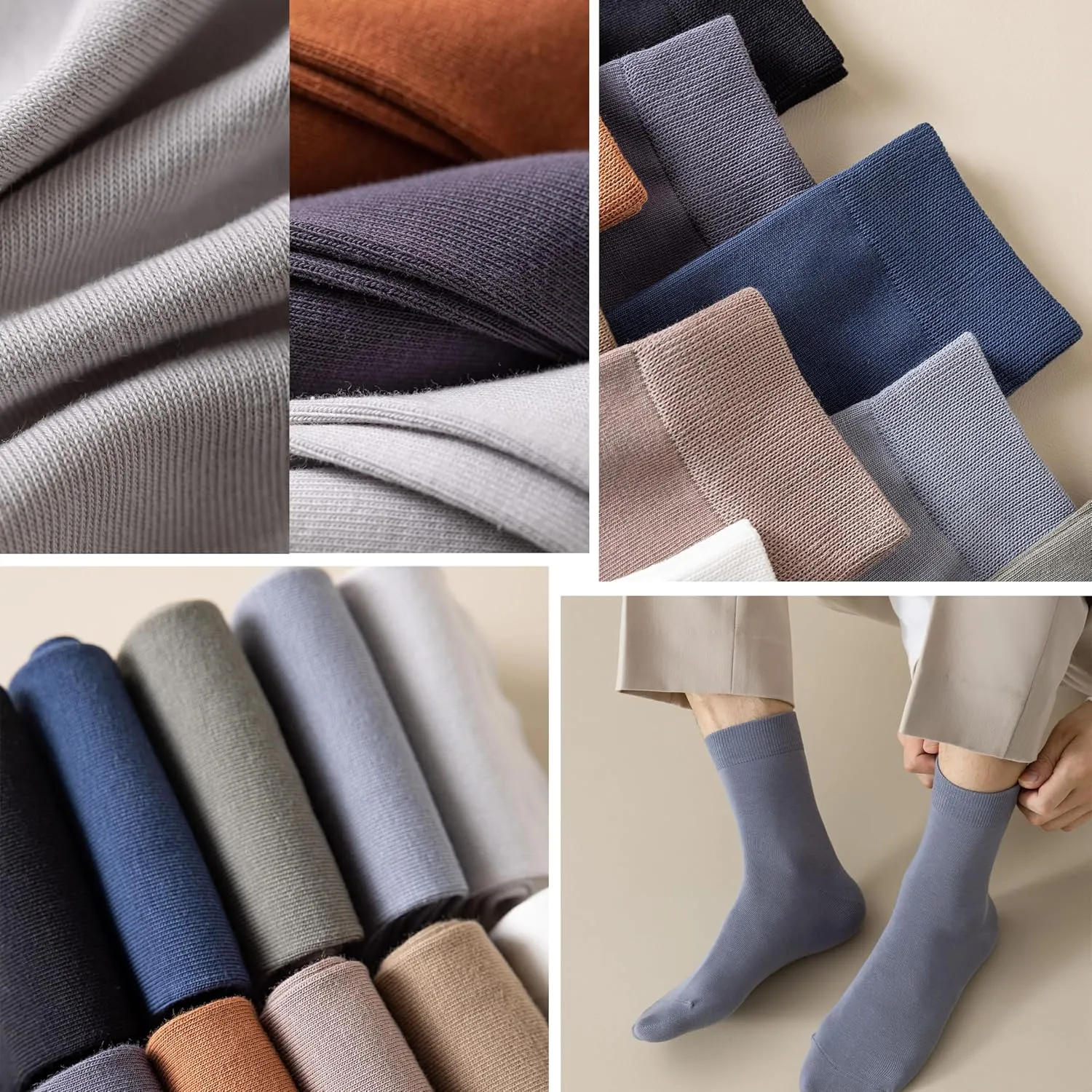 MAGIARTE Mens Dress Socks Combed Anti-pilling Cotton Calf Length Moisture Wicking odor Control Casual Crew Socks for Men