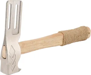 Magnet Roofing Hatchet, Multifunctional Magnetic Faced Roofing Hammer, Magnetic Nail Holder with Hemp Rope Anti Slip Wood Handle, for Installing Roofing Nails Felt Hats