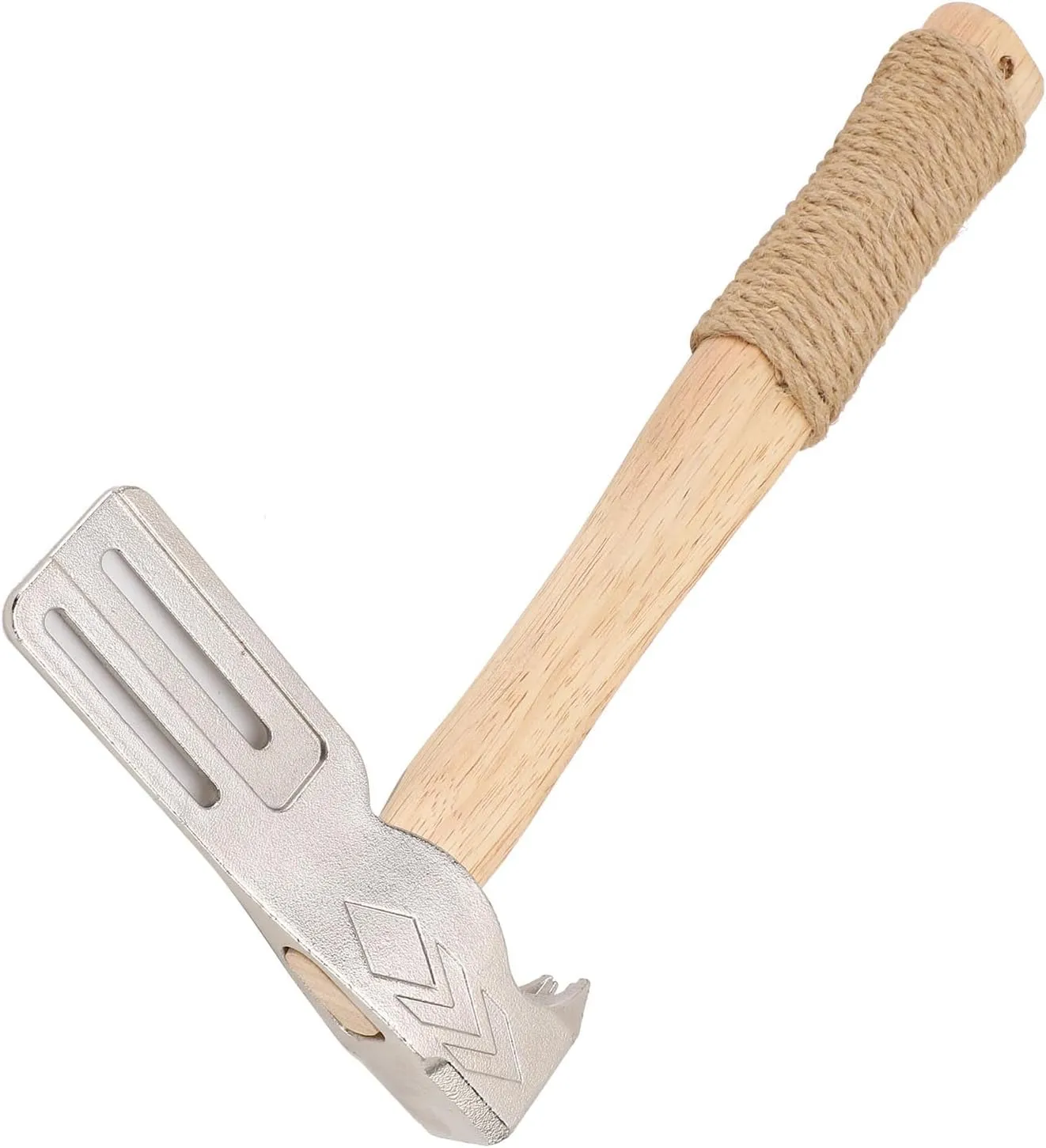 Magnetic Roofing Hammer Multifunctional with Wood Handle Anti Slip Hemp Rope Grip and Nail Holder Used for Installing Shingles and Felt