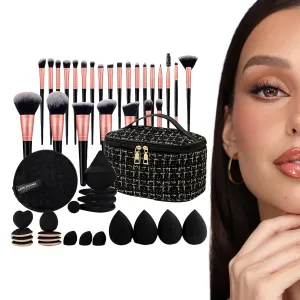 Makeup Brush Set, Powder Blush Eyeshadow Brushes, Lightweight Cosmetic Tools Accessories Travel Case Organizer for Wife Daughter Mom