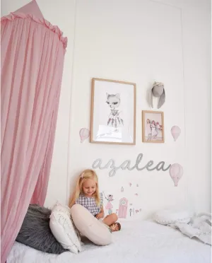 MAMERIA Kids Bed Canopy with Frills Cotton Hanging Tent Curtain Net for Reading Nook Hideaway Bedding Play Room Decor (Dusty Rose)