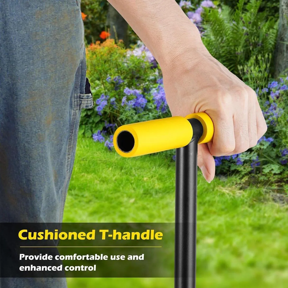 Manual Lawn Edge Cutting Shovel Serrated Half Moon Lawn Edging Tool with Handle