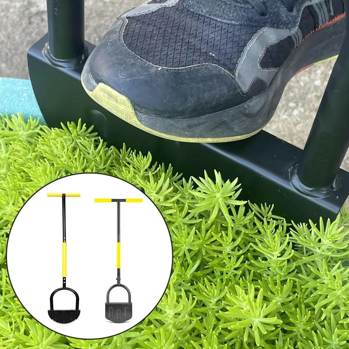 Manual Lawn Edge Cutting Shovel Serrated Half Moon Lawn Edging Tool with Handle