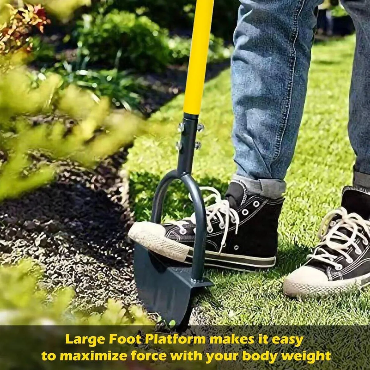 Manual Lawn Edge Cutting Shovel Serrated Half Moon Lawn Edging Tool with Handle