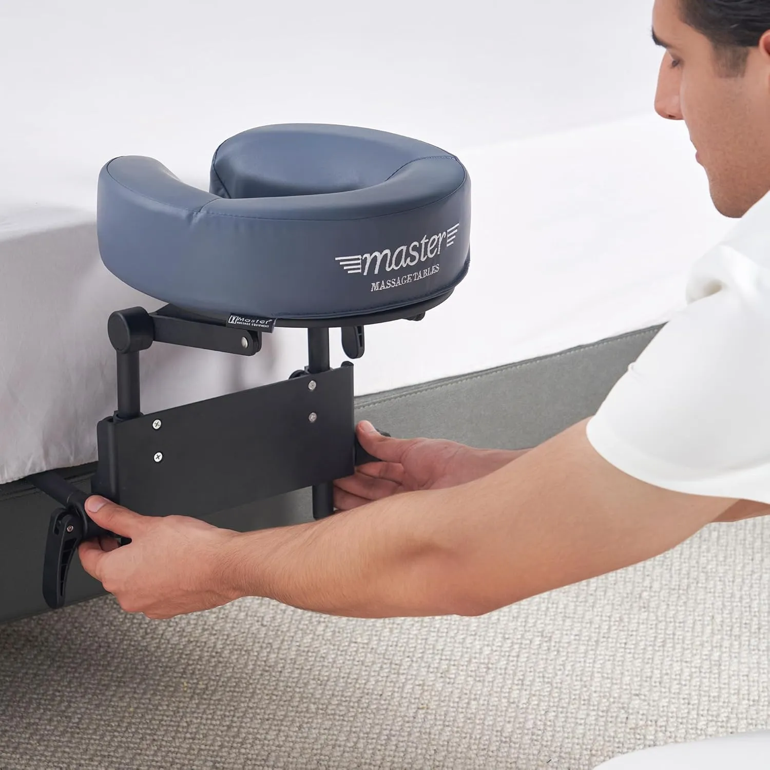 Master Massage Home Use Sleeping Mattress Top Massage Kit-Adjustable Headrest Face Pillow Cradle & Face Cushion Support Bracket, Head Face Rest Support- Eye Surgery Recovery - Cream