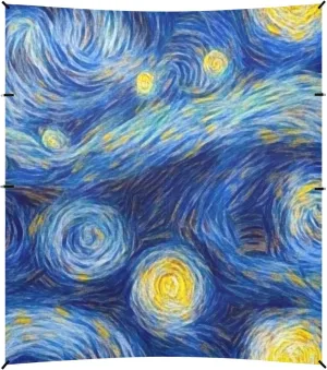 Masterpiece Starry Night Oil Painting9 Foldable Beach Tent UPF50 Lightweight Outdoor Sun Shade with Sand Shovel for Camping Trips, Fishing, Backyard Fun or Picnics