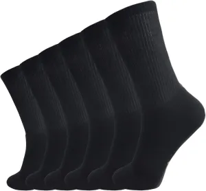  MD 6 Pack Mens Crew Socks Extra Heavy Full Cushion Work Socks Moisture Wicking Hiking Trekking Sports Casual Socks